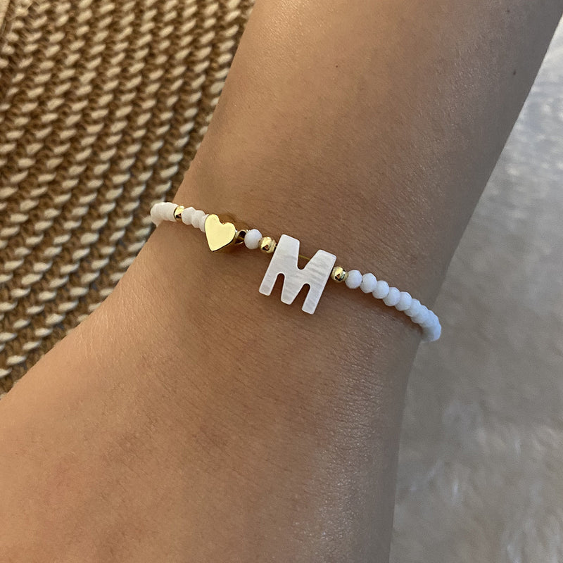 Calina Initial Bead Bracelet