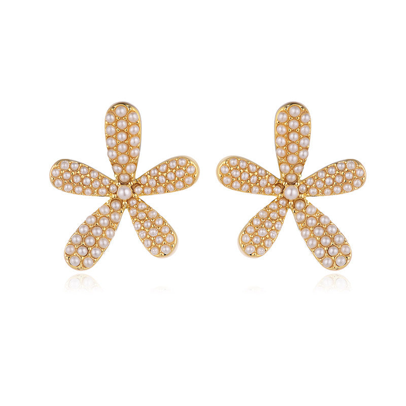Celandra Pearl Bloom Earrings