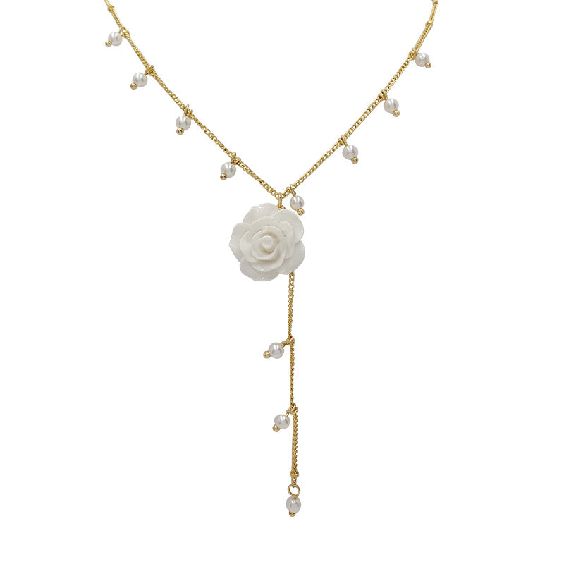 Amelisse Rose Drop Necklace