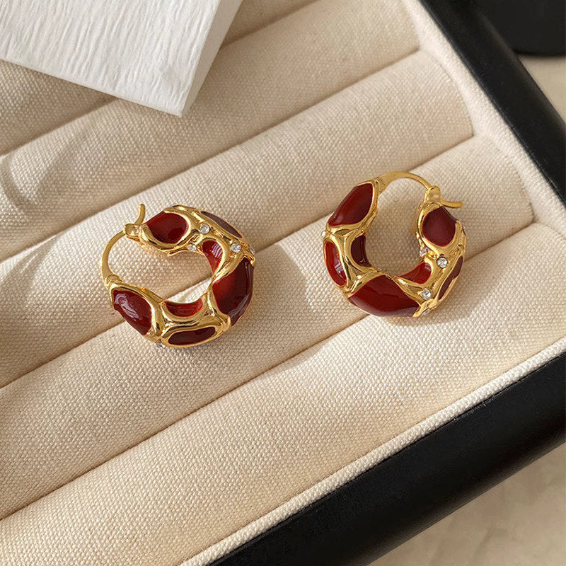 Roux Enamel Hoop Earrings