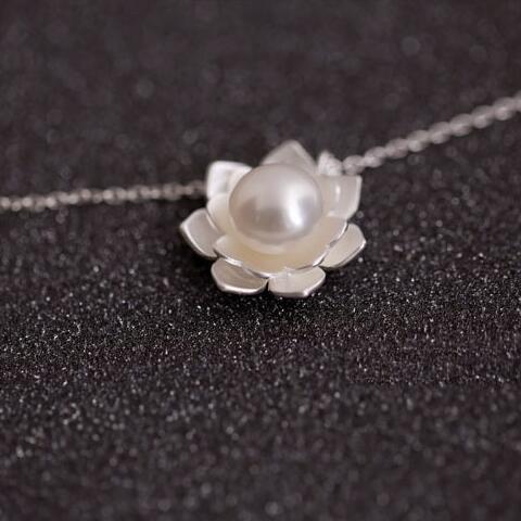 Serena Lotus Pearl Necklace