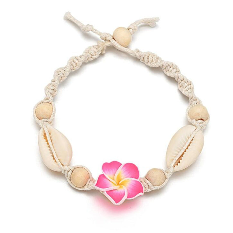 Leilani Plumeria Shell Anklet
