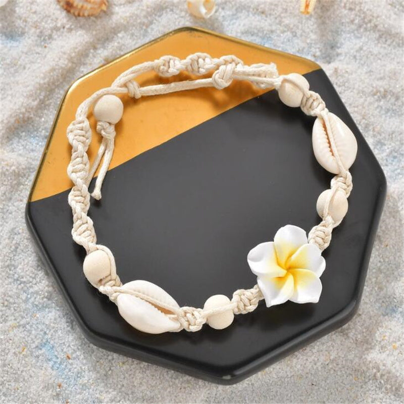Leilani Plumeria Shell Anklet