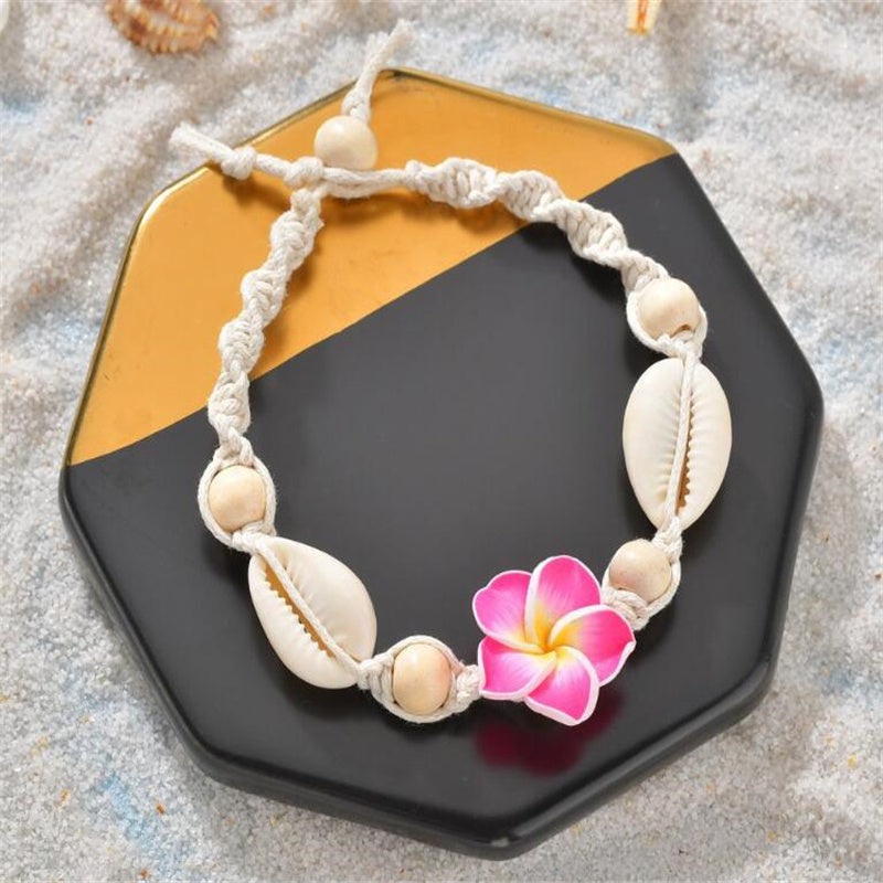Leilani Plumeria Shell Anklet