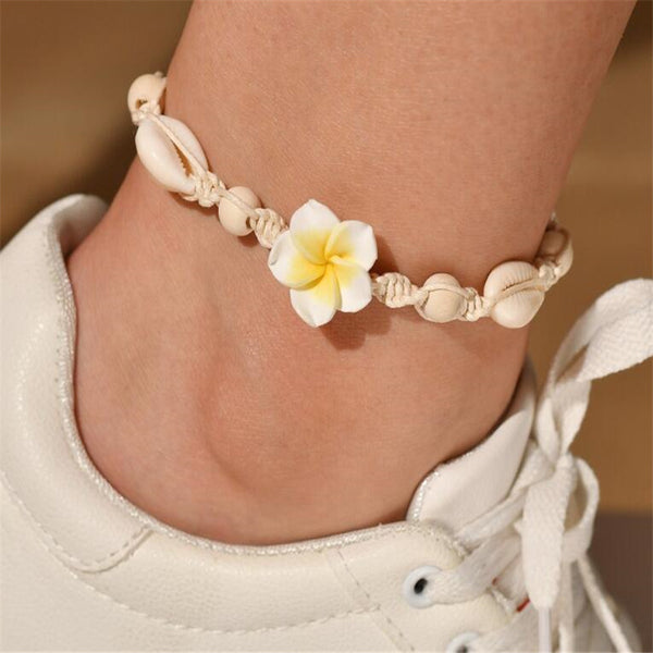 Leilani Plumeria Shell Anklet