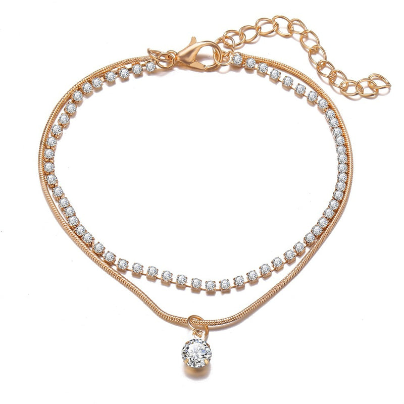 Avenza Crystal Drop Anklet