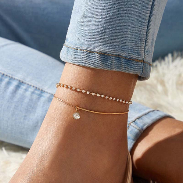 Avenza Crystal Drop Anklet