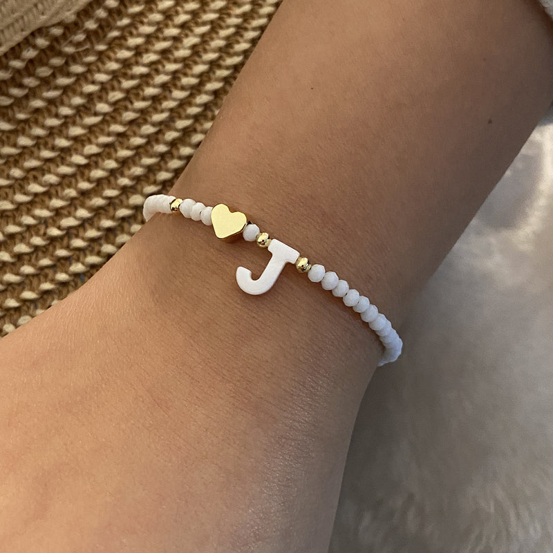 Calina Initial Bead Bracelet