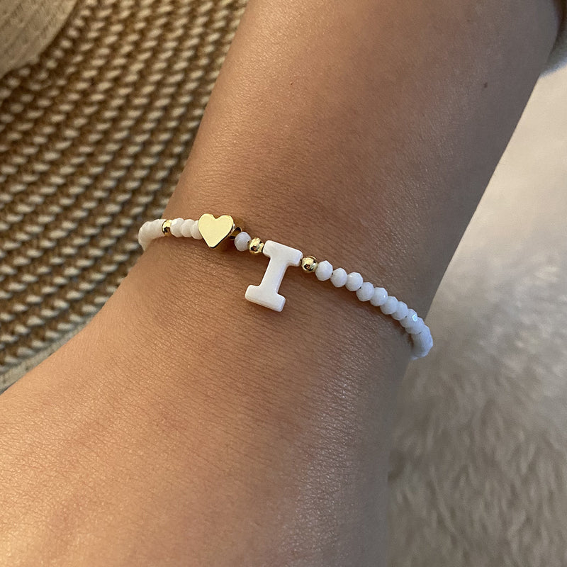 Calina Initial Bead Bracelet