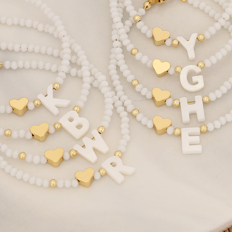 Calina Initial Bead Bracelet