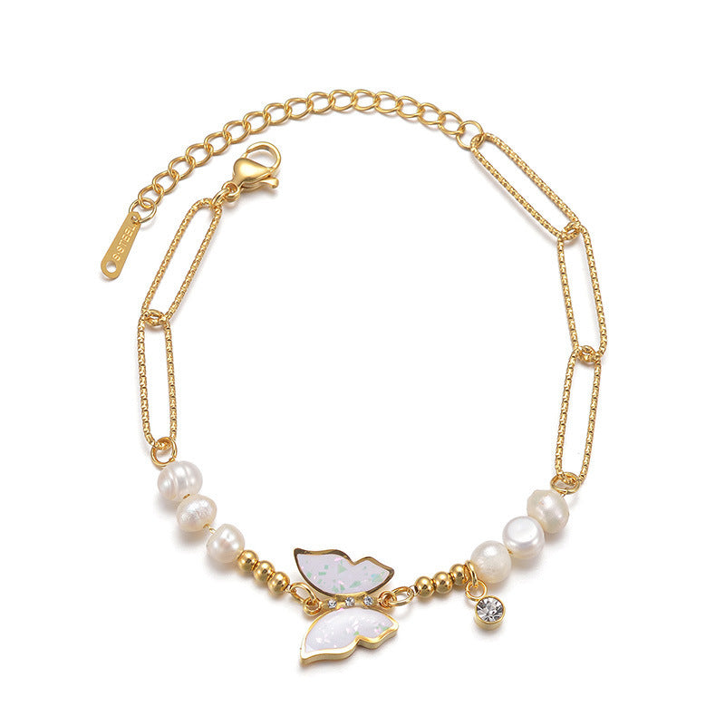 Alina Butterfly Pearl Bracelet