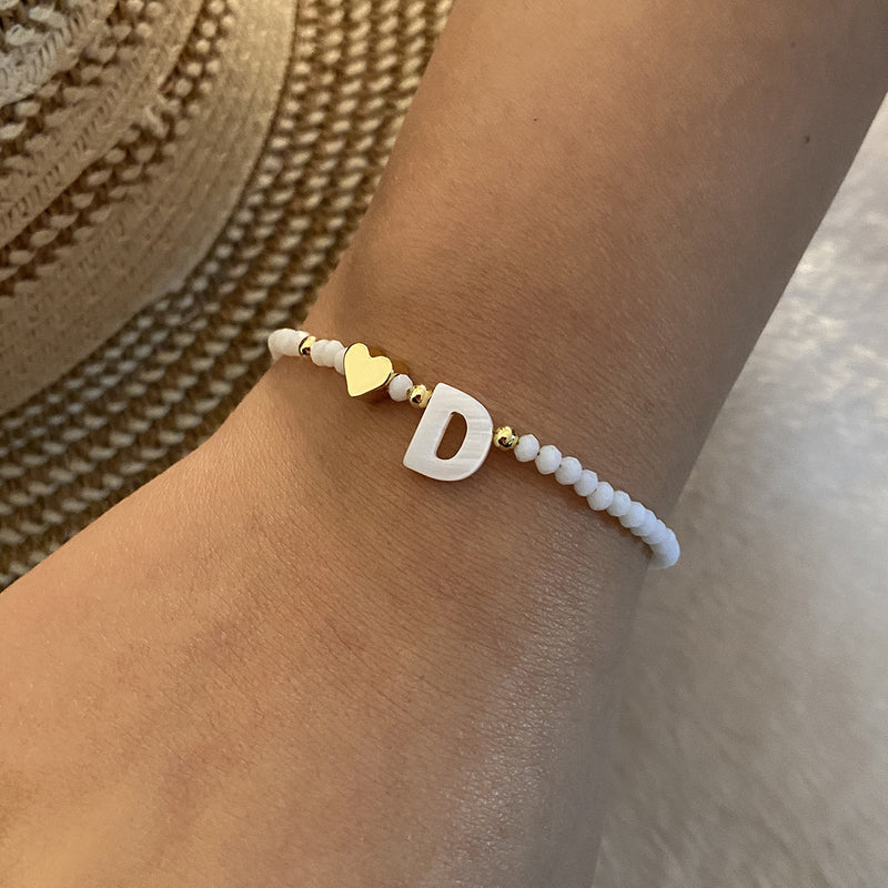 Calina Initial Bead Bracelet