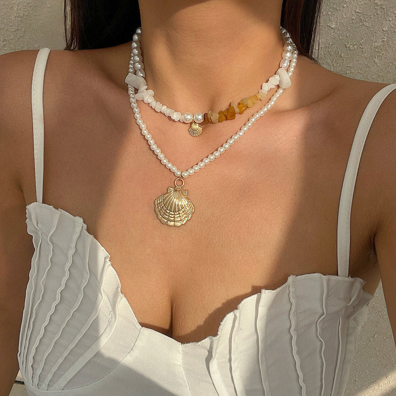 Daphne Seashell Pearl Necklace