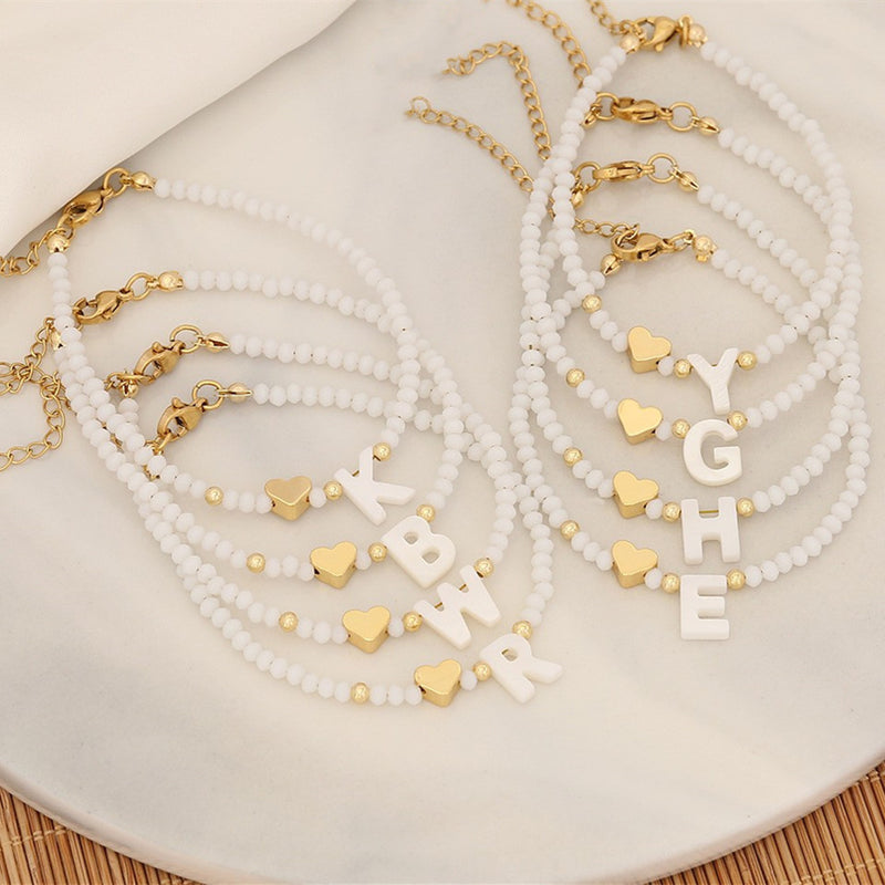 Calina Initial Bead Bracelet