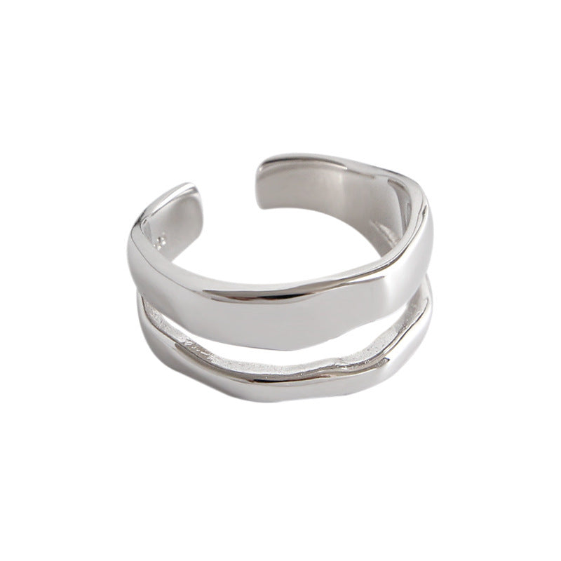 Silver ring on a white background