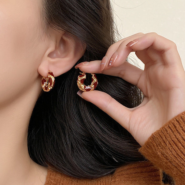 Roux Enamel Hoop Earrings