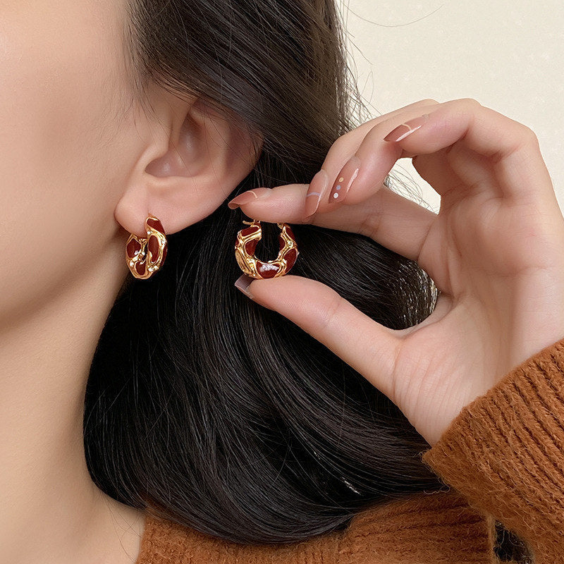 Roux Enamel Hoop Earrings