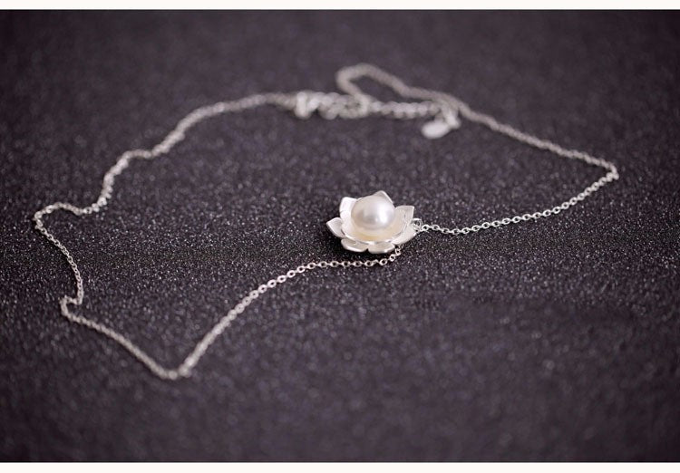 Serena Lotus Pearl Necklace