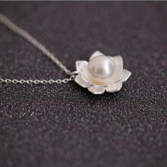 Serena Lotus Pearl Necklace