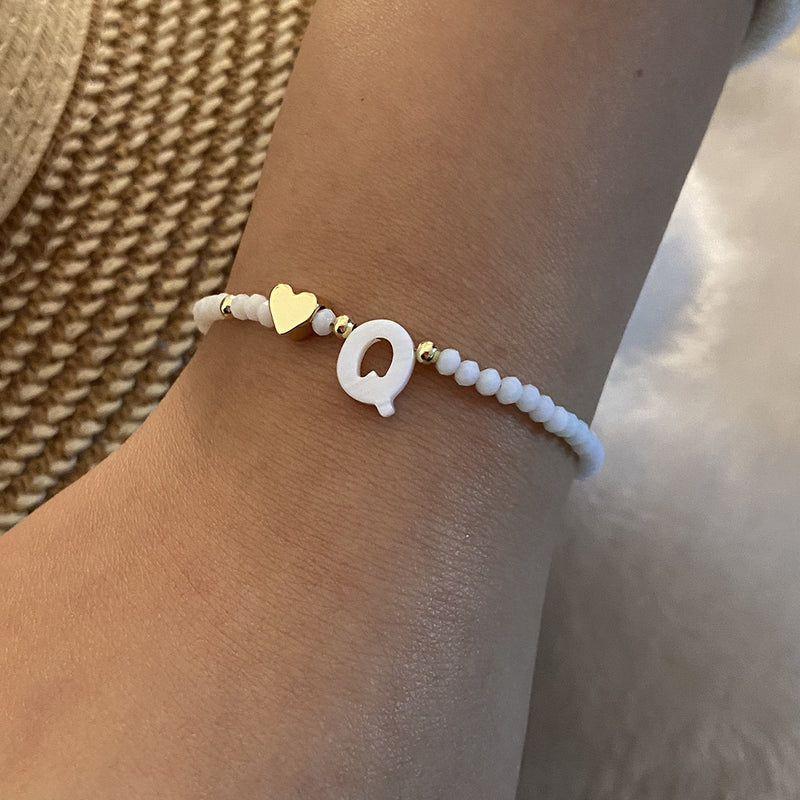 Calina Initial Bead Bracelet
