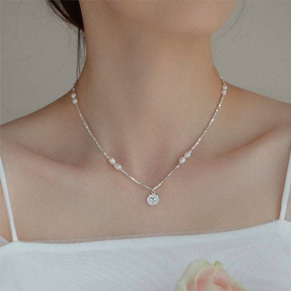 Alouette Pearl Medallion Necklace