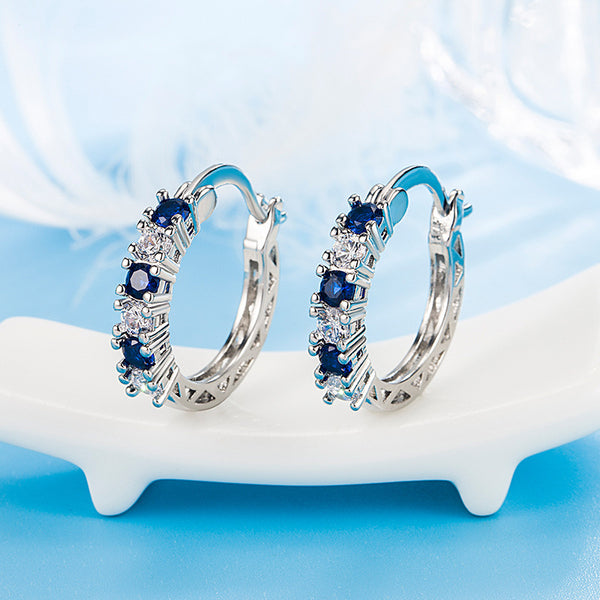 Verena Sapphire Hoop Earrings