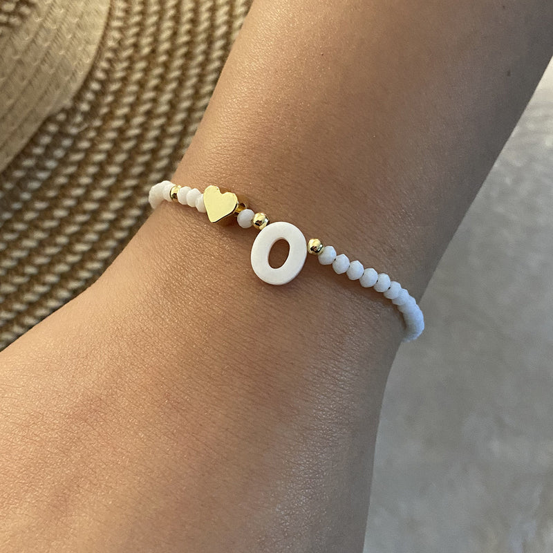 Calina Initial Bead Bracelet