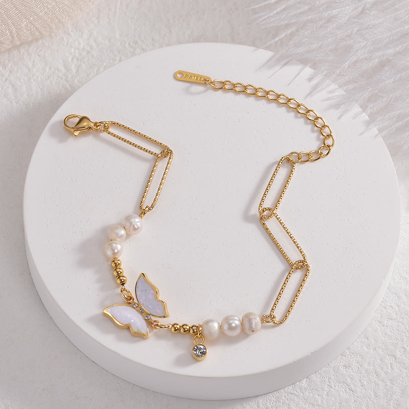 Alina Butterfly Pearl Bracelet