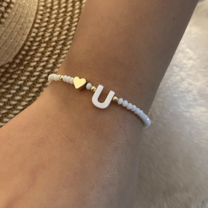 Calina Initial Bead Bracelet