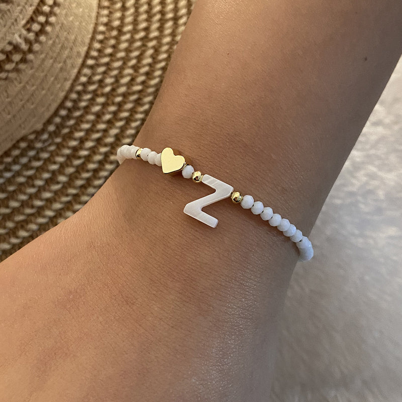 Calina Initial Bead Bracelet
