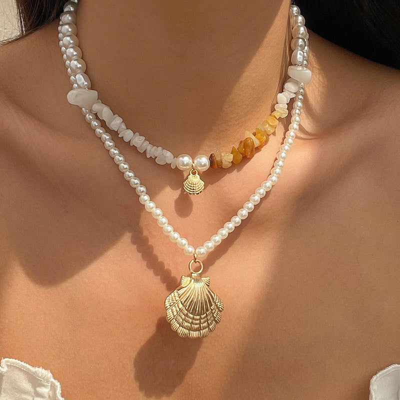 Daphne Seashell Pearl Necklace
