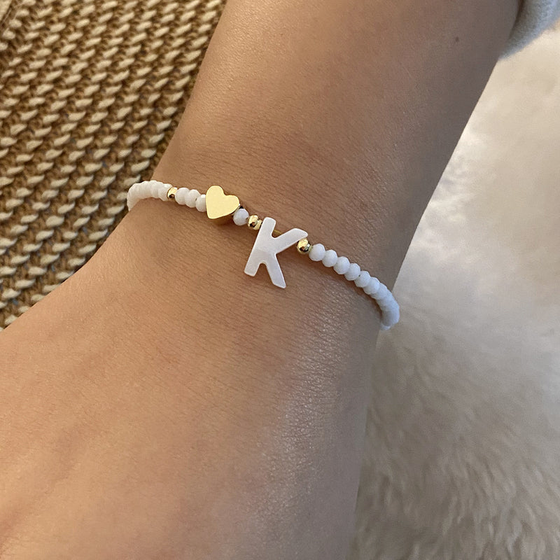Calina Initial Bead Bracelet
