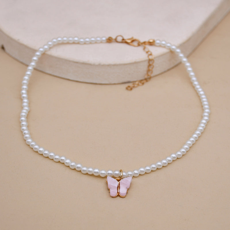 Emelina Butterfly Pearl Choker