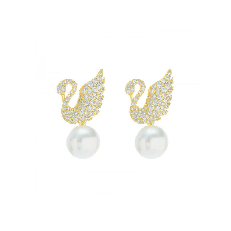 Aveline Swan Stud Earrings