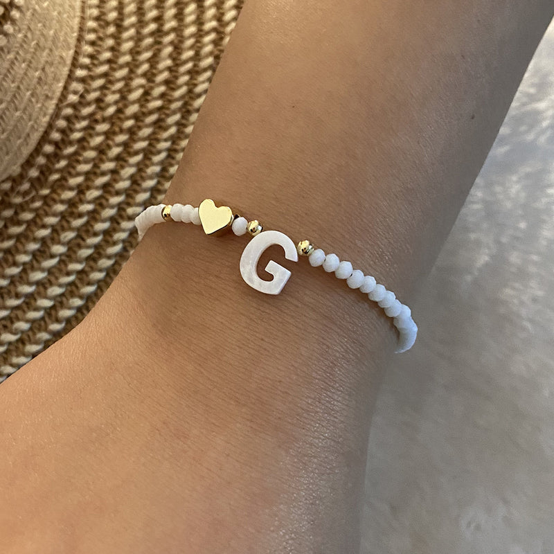 Calina Initial Bead Bracelet
