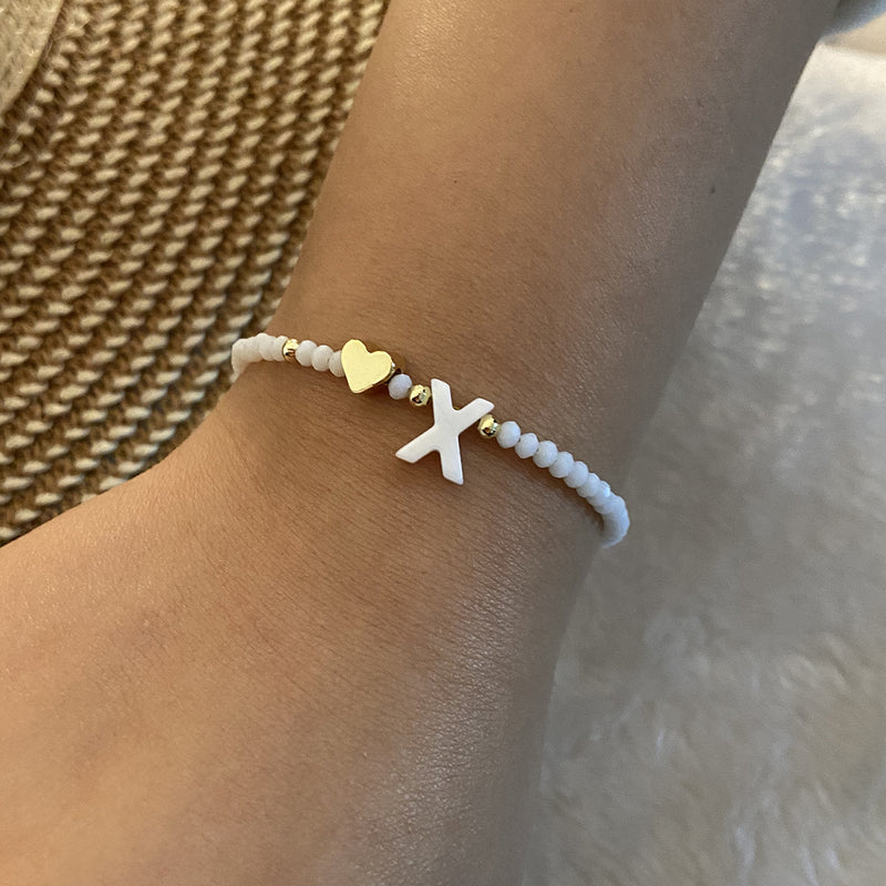Calina Initial Bead Bracelet