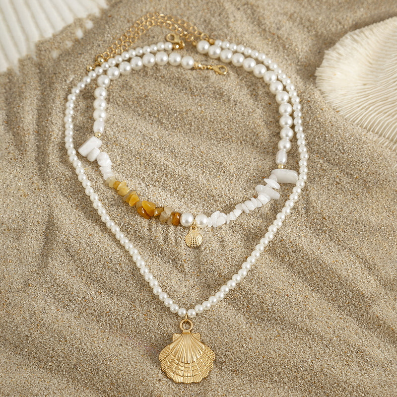 Daphne Seashell Pearl Necklace