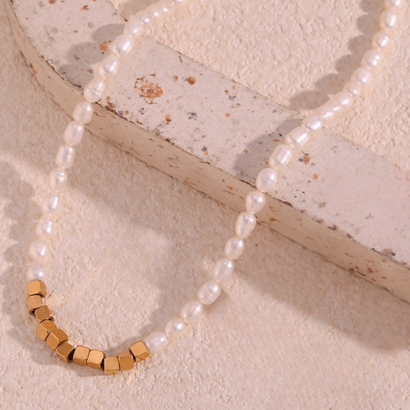 Marisol Cube Pearl Necklace