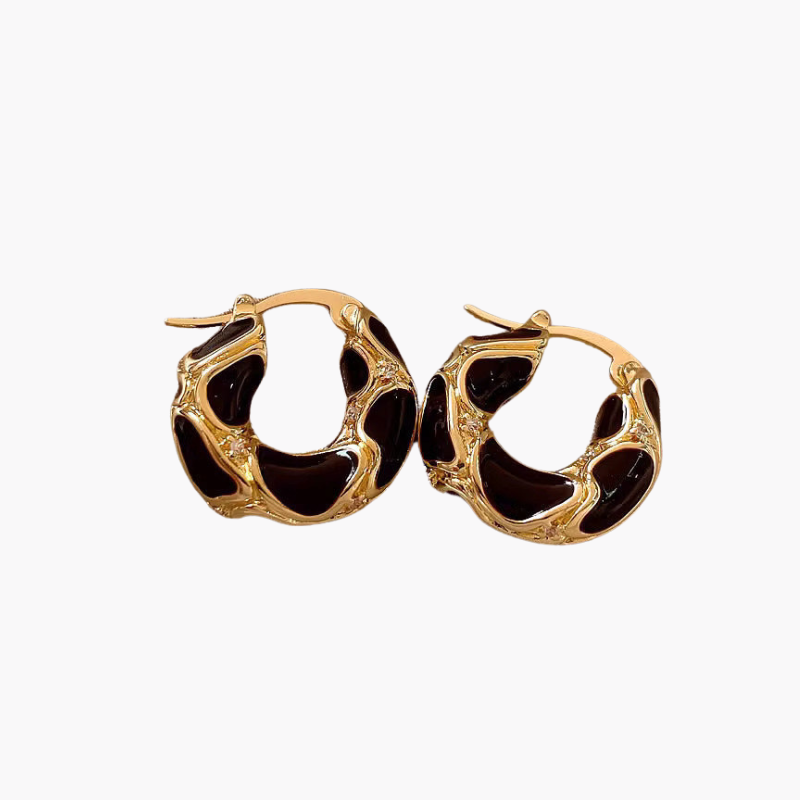 Roux Enamel Hoop Earrings