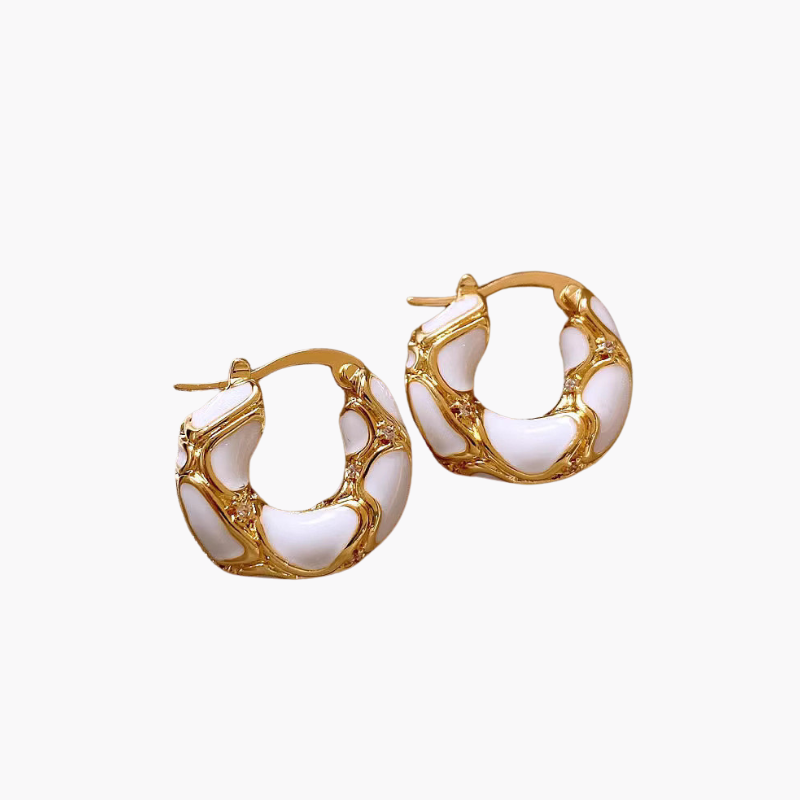 Roux Enamel Hoop Earrings
