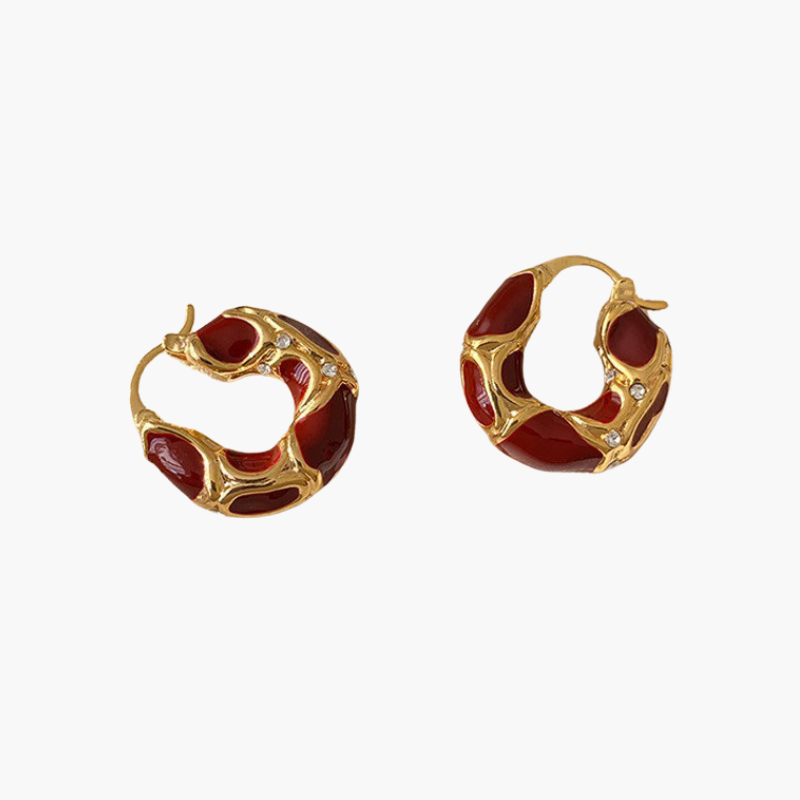 Roux Enamel Hoop Earrings