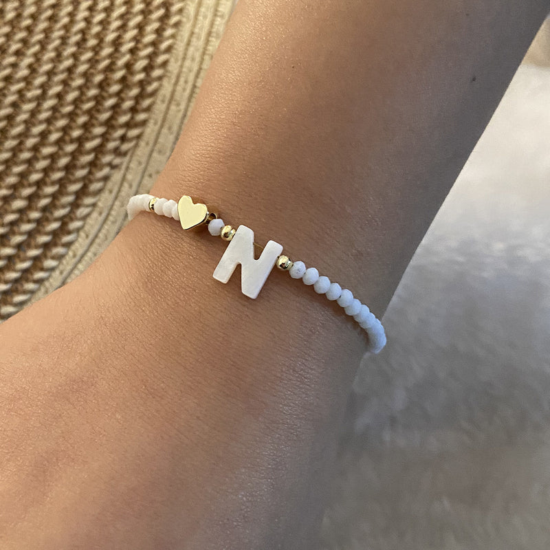 Calina Initial Bead Bracelet