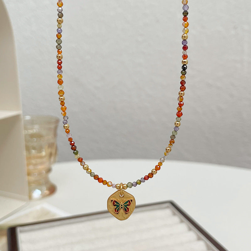 Elora Butterfly Bead Necklace