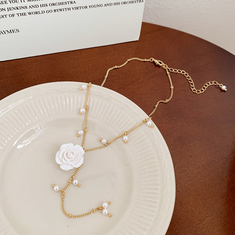Amelisse Rose Drop Necklace
