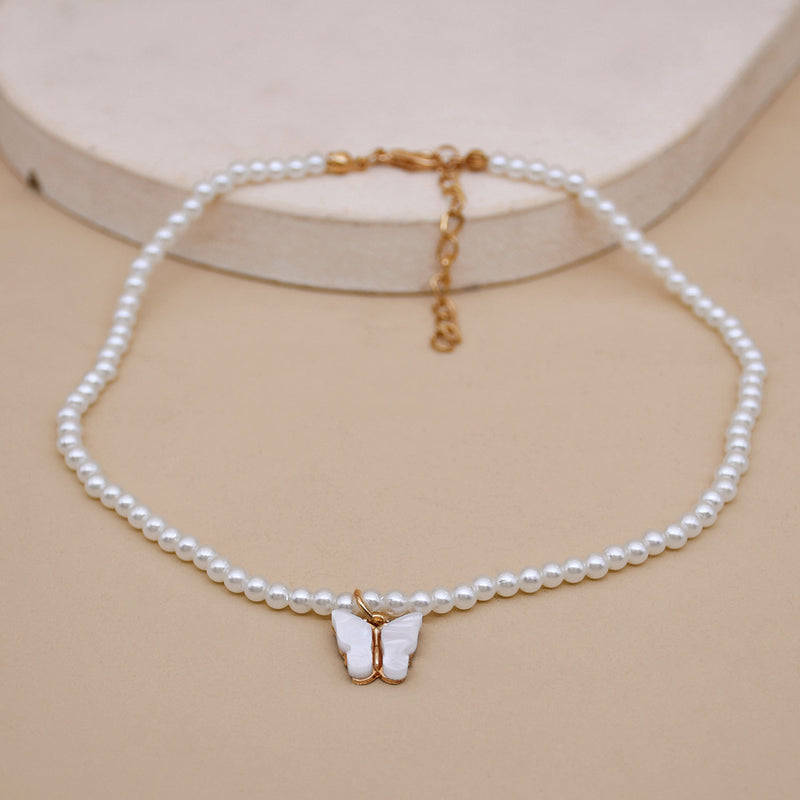 Emelina Butterfly Pearl Choker