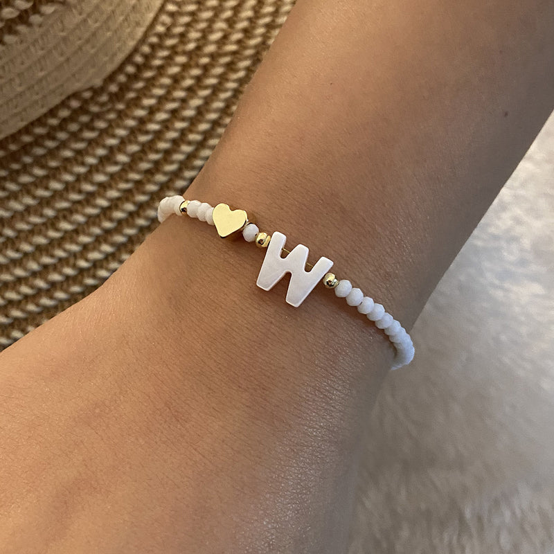 Calina Initial Bead Bracelet