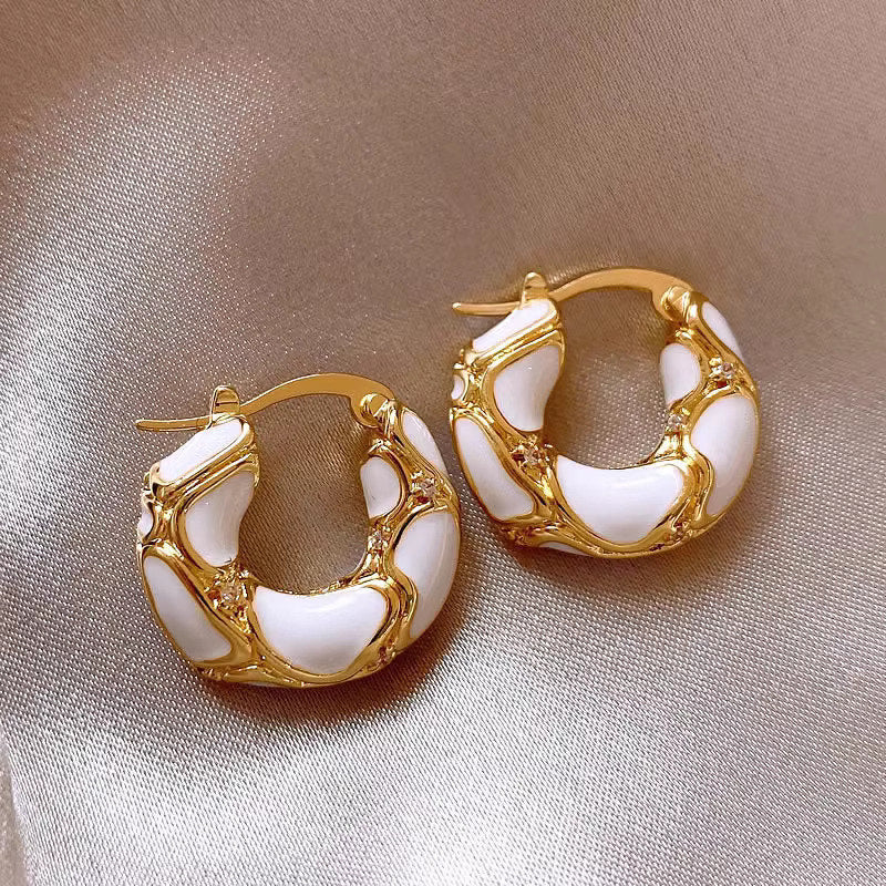 Roux Enamel Hoop Earrings