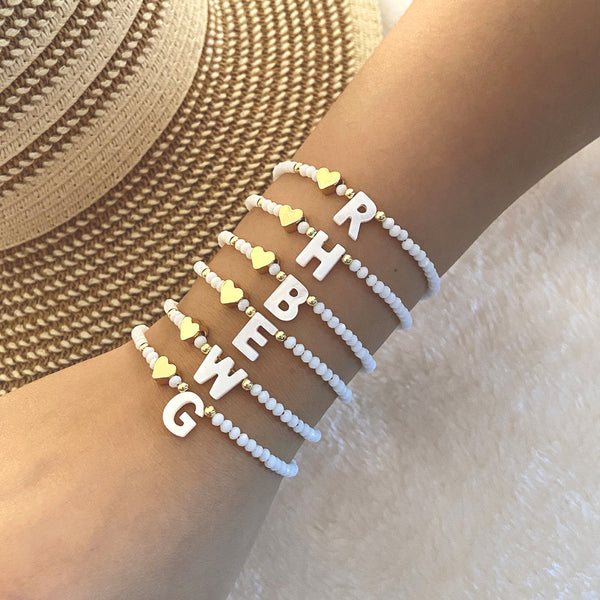 Calina Initial Bead Bracelet