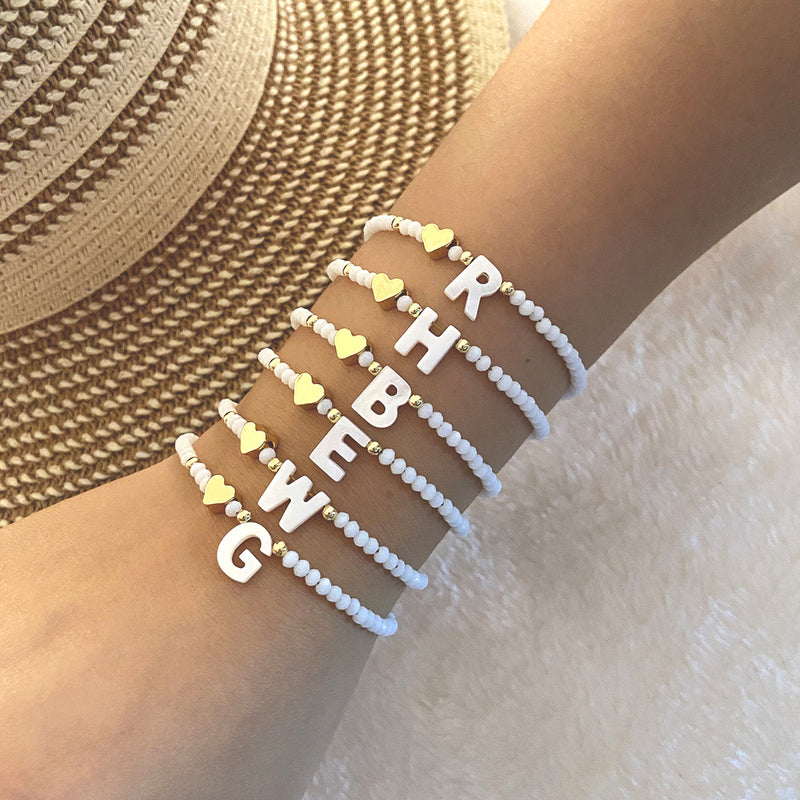 Calina Initial Bead Bracelet
