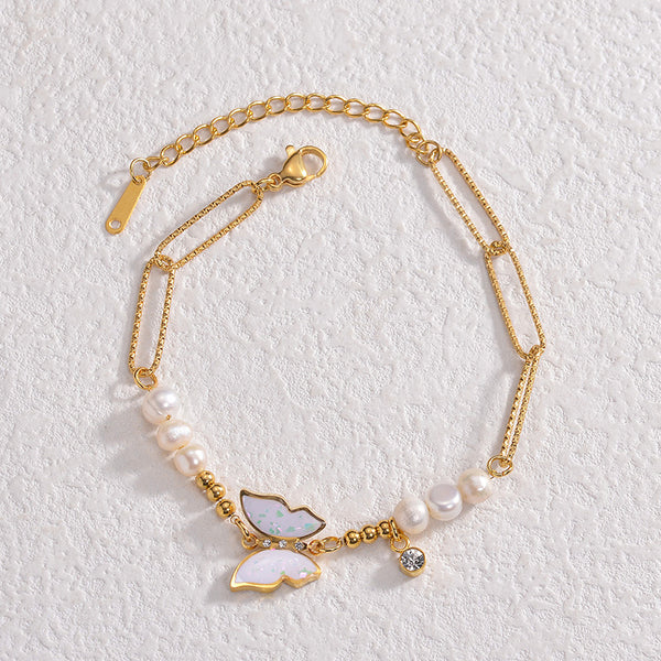 Alina Butterfly Pearl Bracelet